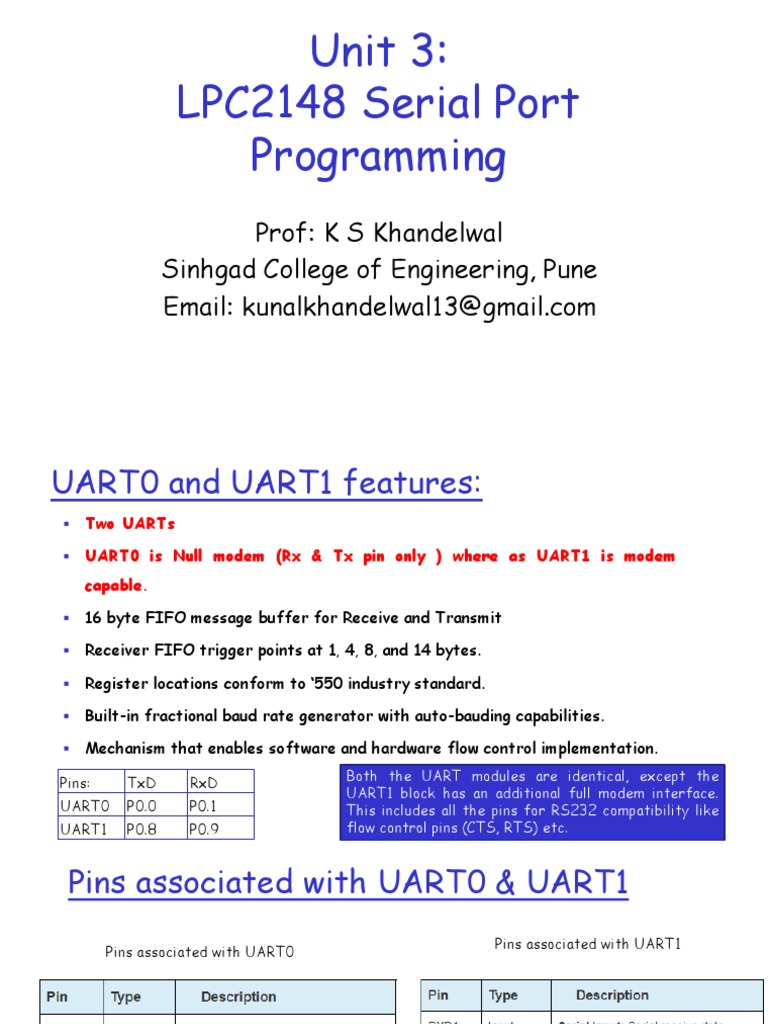 LPC2148 UART Programming Overview | PDF | Information And ...