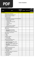 Event Checklist: Needed/ Notneed Ed Extra Manpower / Resources Needed