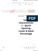 Valve Characteristics - Quick Opening, Linear & Equal Percentage