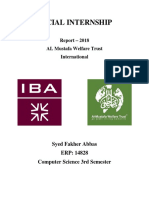 Social Internship: Report - 2018 AL Mustafa Welfare Trust International