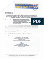 Addendum to the Division Memorandum No. 215, s.2019 Entitled Reconstituting the Division Oplan Balik Eskwela Information and Action Center (Obeiac)
