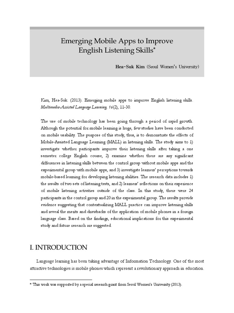 Emerging Mobile Apps To Improve English Listening Skills