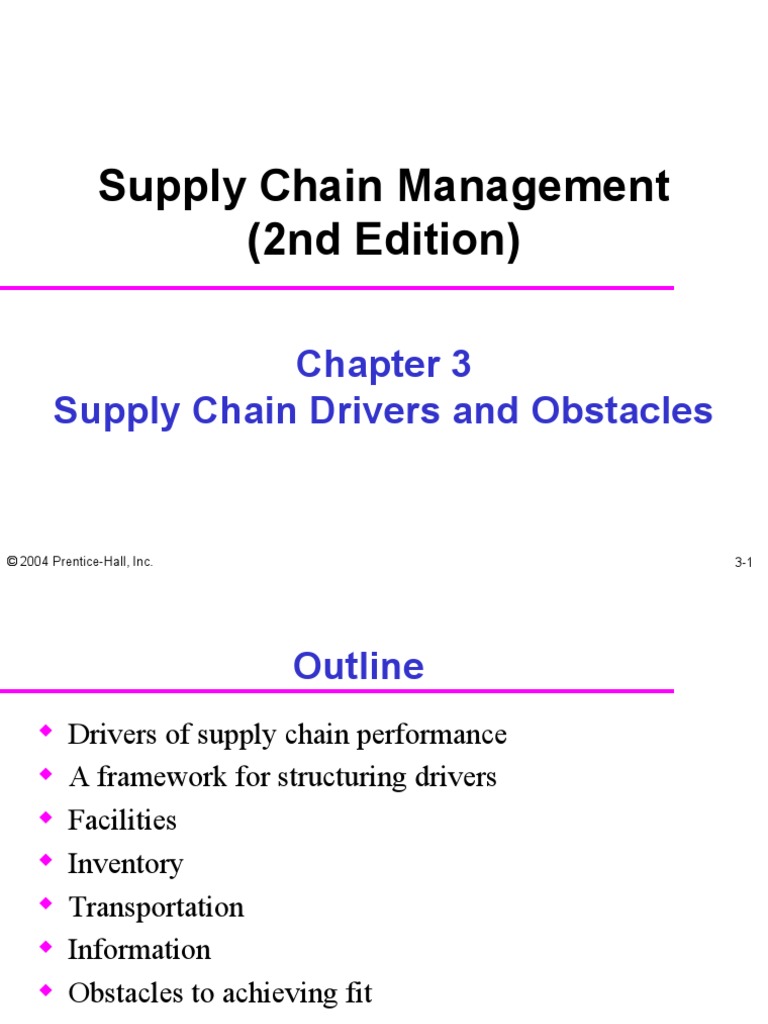 Chopra Supply Chain Drivers & Obstacles PDF Supply Chain Inventory