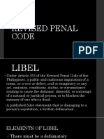 Revised Penal Code Libel Law Overview