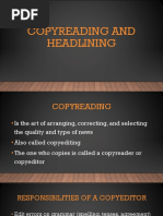 Copyreading and Headlining