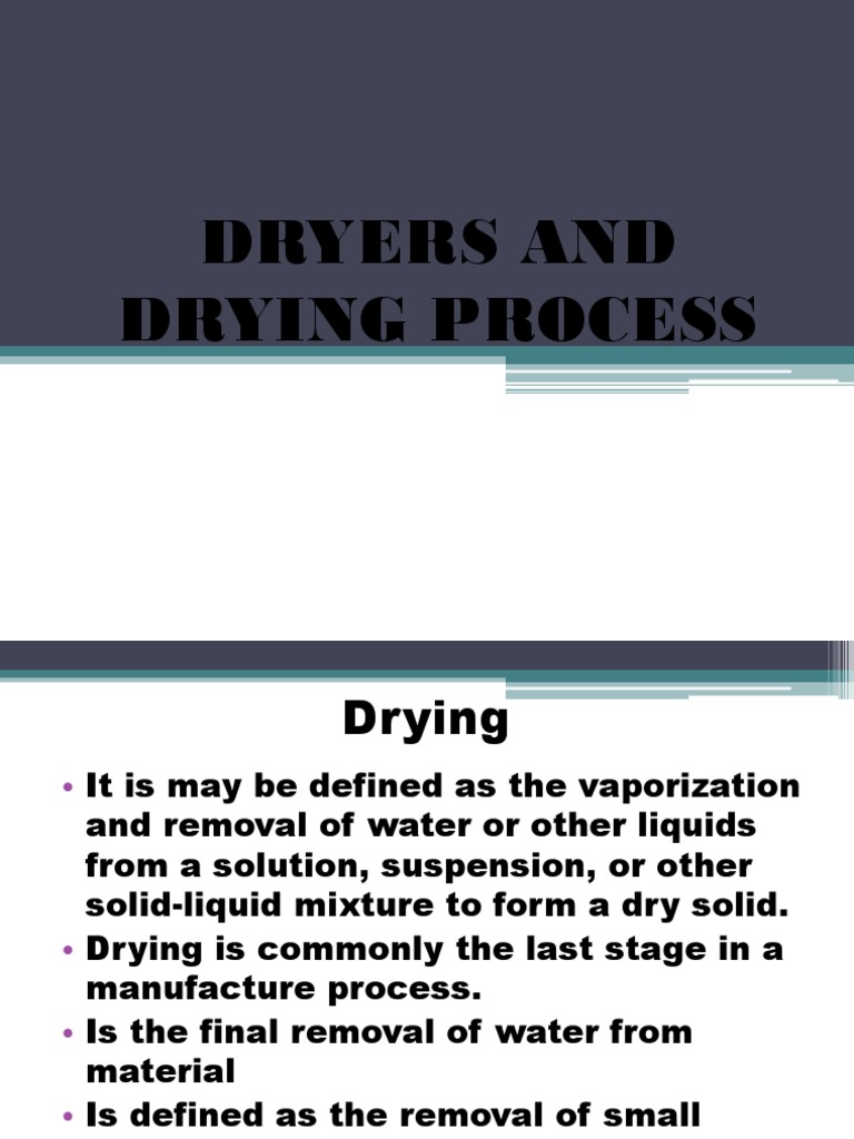 Dryers and Drying Process | PDF | Clothes Dryer | Steam