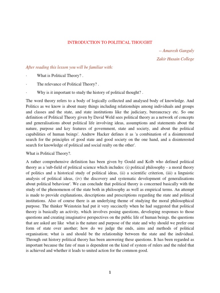 Introduction to Political Theory | PDF | Political Philosophy | Science