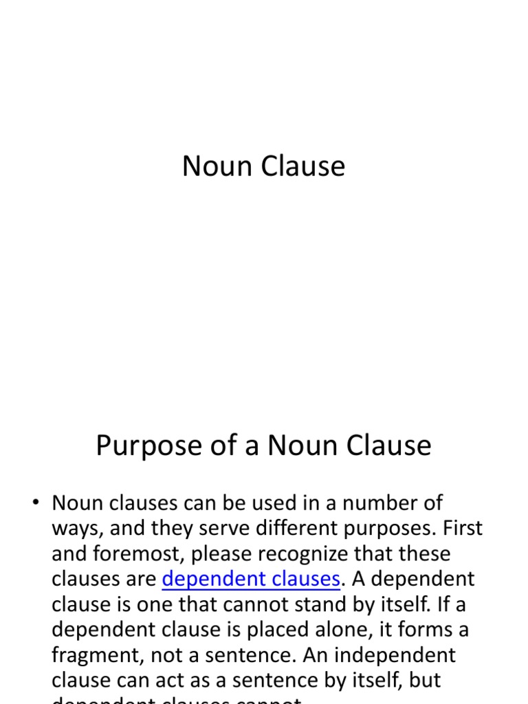 Understanding Noun Clauses and Their Uses | PDF | Subject (Grammar ...