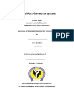 SMS Based Pass Generator System: Bachelor of Science (Information Technology)