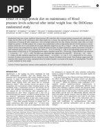 Effect of A High-Protein Diet On Maintenance of Blood Pressure Levels Achieved After Initial Weight Loss: The Diogenes Randomized Study