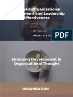 Emerging Development in Organizational Thought