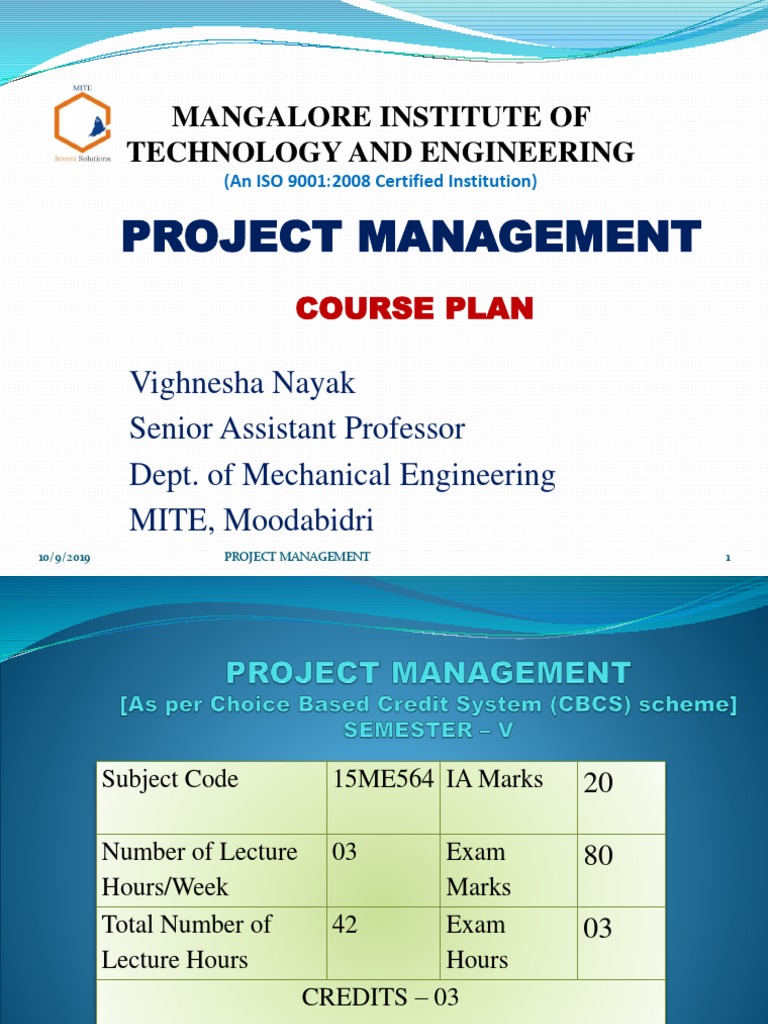 Project Management Course Overview | PDF | Project Management | Risk ...