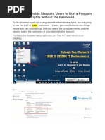 Process To Enable Standard Users To Run A Program With Admin Rights Without The Password