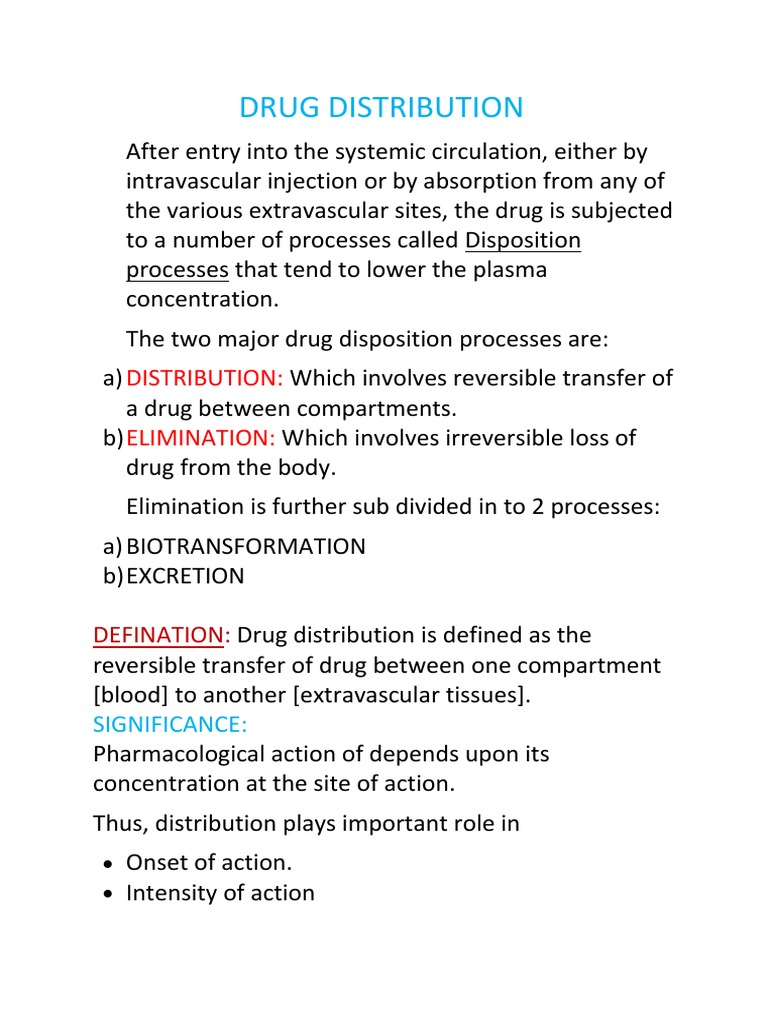 Drug Distribution Mechanisms Explained | PDF | Lipoprotein | Capillary