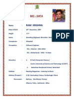 Bio - Data: Ram Krishna