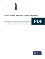 Certificado de Depósito y Bono de Prenda