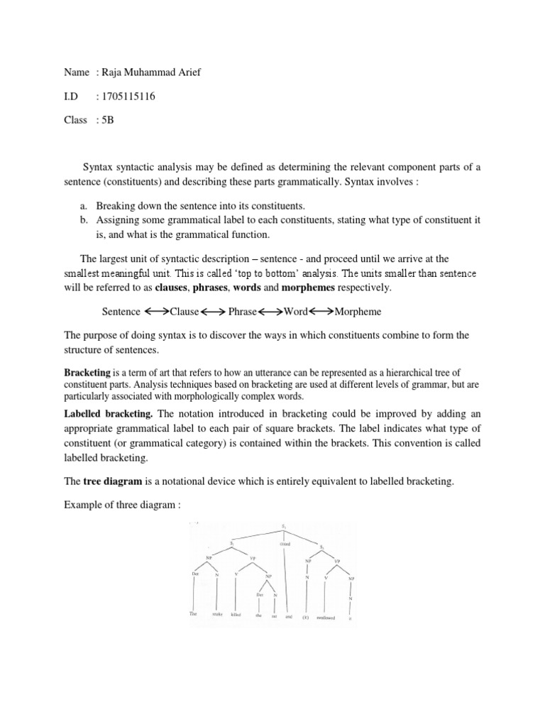 Understanding Syntactic Analysis Basics | PDF | Language Arts ...