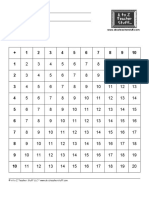 Addition Table PDF