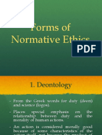 Forms of Normative Ethics and Moral Theories