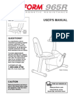 Pro-Form 965r Bike Manual