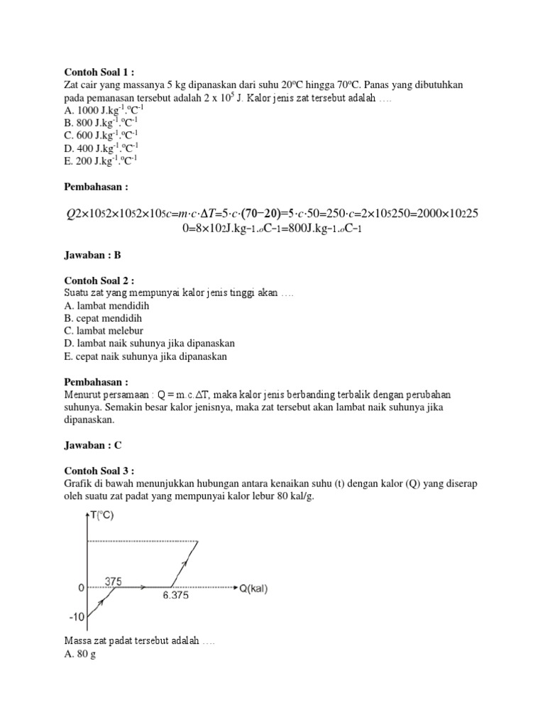 Soal Uh Kalor Kelas 7 Kurikulum 2013