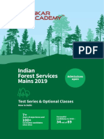 Indian Forest Services Mains 2019: Test Series & Optional Classes