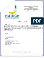 Tiểu luận bài môi trường về La.nina và xâm nhập mặn của đồng bằng sông cửu long