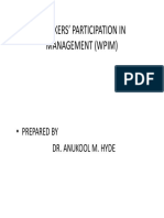 Workers' Participation in Management (Wpim) : - Prepared by Dr. Anukool M. Hyde