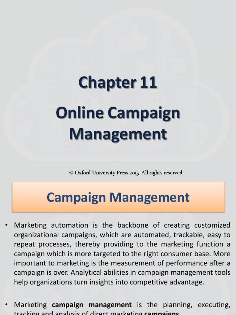 Online Campaign Management: © Oxford University Press 2015. All Rights ...