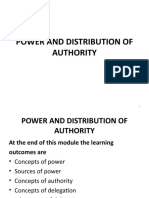 Power and Distribution of Authority