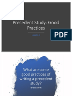 Precedent Study: Good Practices: Lesson 4