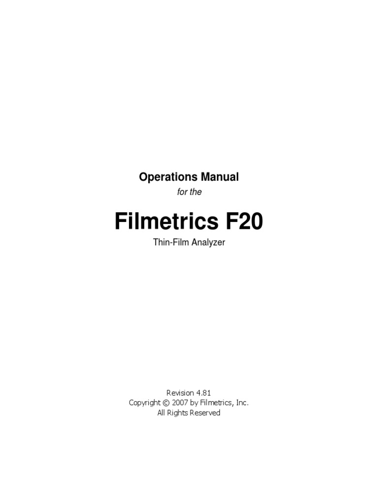 F20 Manual | PDF