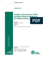 Guidance Document On Water and Mass Balance Models For The Mining Industry