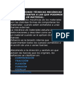 Solicitaciones Técnicas Mecánicas Más Importantes A Las Que Podemos Someter A Un Material