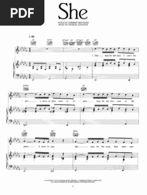 Elvis Costello She Music Sheet