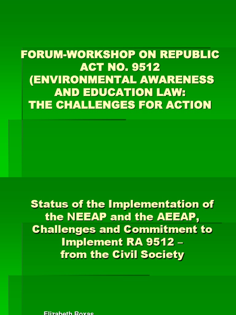 Forum on Environmental Awareness Law | PDF | Environmentalism ...