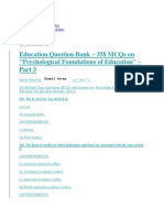 Education Question Bank - 358 Mcqs On "Psychological Foundations of Education"