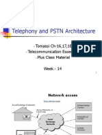 Telephony and PSTN Architecture: Tomassi Ch-16,17,18 Telecommunication Essentials Plus Class Material Week - 14