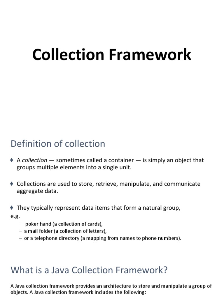 Collection Framework | PDF | Array Data Structure | Areas Of Computer ...