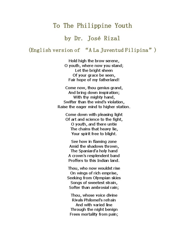 To The Filipino Youth Rizal Poem Empohasi The Poem To - vrogue.co