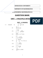 Question Bank: Unit - I Multiple Integrals