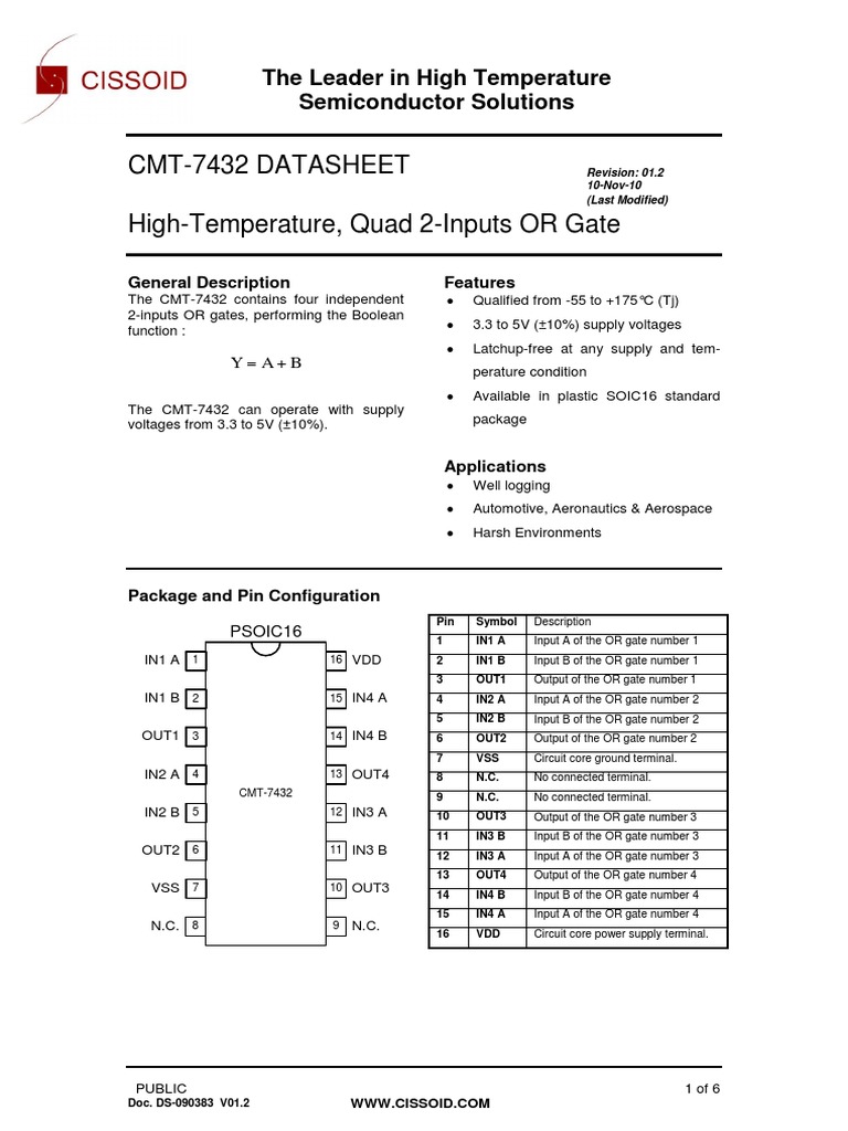 Cmt 7432 Pdf Electrical Engineering Electronic Engineering