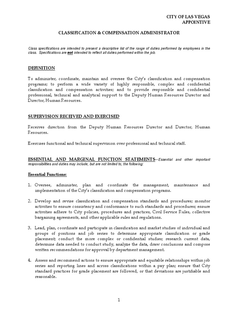 Compensation Administrator | PDF | Human Resources | Employment