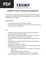 President Trump's Amazing Accomplishments