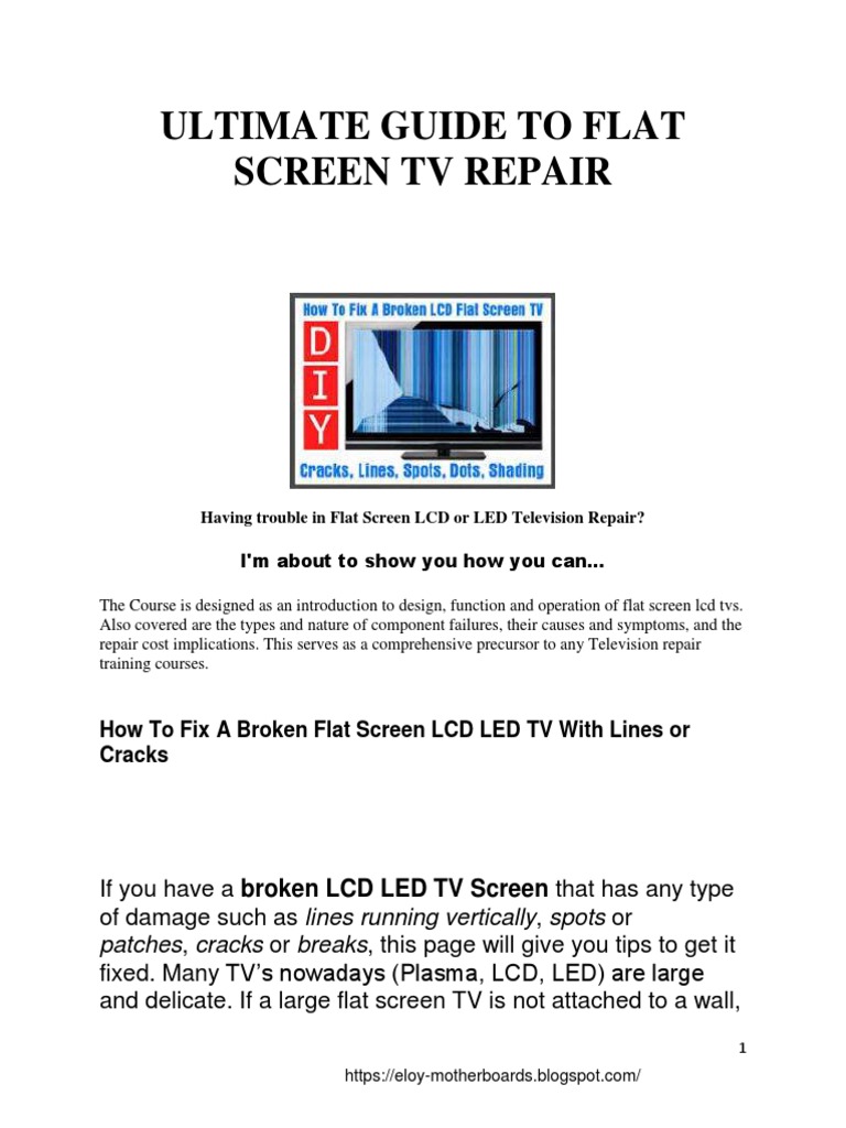 Flat Screen Lcd Tv Repair Computer Monitor Power Supply