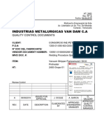Industrias Metalurgicas Van Dam C.A: Quality Control Documents