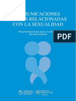 Comunicaciones Breves Relacionadas Con La Sexualidad. Recomendaciones para Un Enfoque de Salud Pública