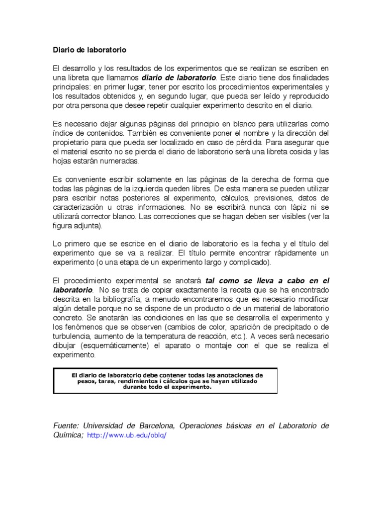 Guía para un Diario de Laboratorio | PDF | Informática