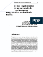 A variação das vogais médias pretônicas no português de Brasília: um fenômeno neogramático ou de difusão lexical?