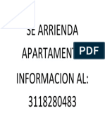 Se Arrienda Apartamento